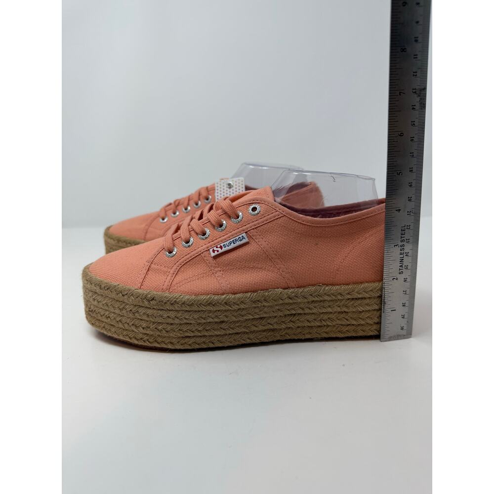 Superga Platform Espadrille Sneakers Women's 9.5 (41) Coral Casual Statement NWT - Picture 3 of 16